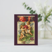Cupido's en Anjers Vintage Valentijn Feestdagenkaart (Staand voorkant)