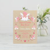 Cupido's en Cocktails Valentijn Baby Shower Kaart (Staand voorkant)