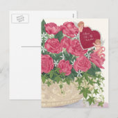 Cupido's en Rozen Valentijn Briefkaart (Voorkant / Achterkant)