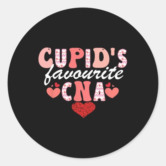 Cupido's favoriete CNA-Valentijn Gecertificeerd Ve Ronde Sticker (Voorkant)