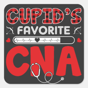 Cupido's favoriete CNA: Verpleegkundigen Helden Wa Vierkante Sticker
