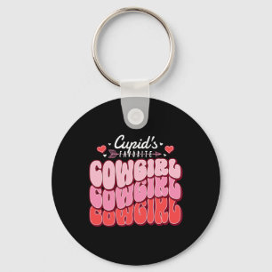Cupido's Favoriete Cowgirl Valentijnsdag Harten Sleutelhanger