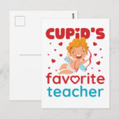 Cupido's favoriete leraar Schattige Valentijnsdag Briefkaart (Voorkant / Achterkant)
