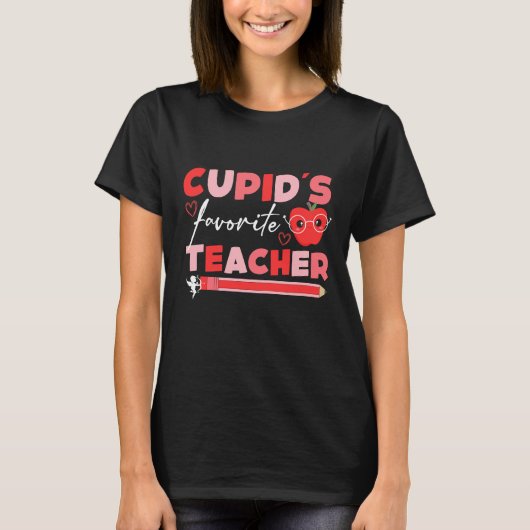 Cupido's favoriete leraar valentijnsdag t-shirt (Voorkant)
