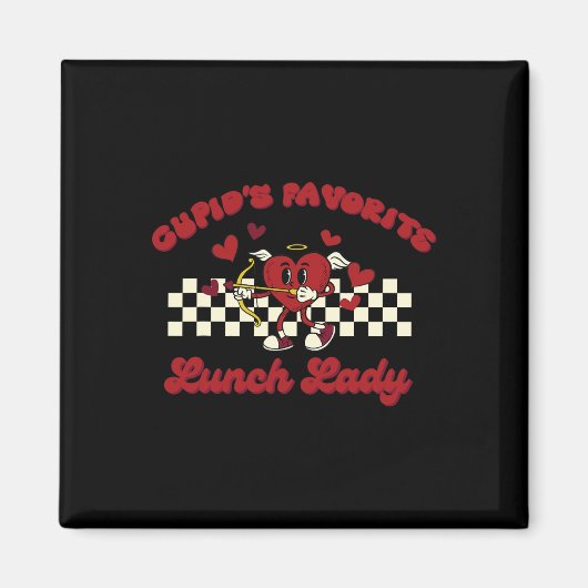 Cupido's favoriete lunch Lady Heart Valentijnsdag Magneet (Voorkant)