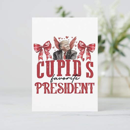 Cupido's favoriete president Valentijn Trump Bedankkaart (Staand voorkant)