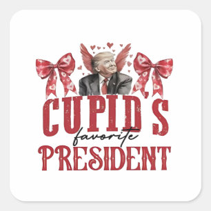 Cupido's favoriete president Valentijn Trump Vierkante Sticker