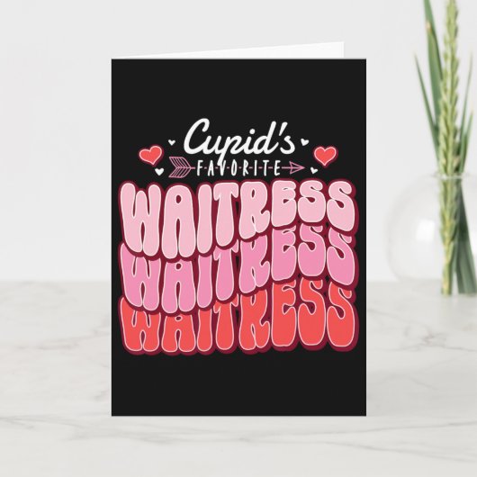 Cupido's favoriete serveerster Valentijnsdag Harte Kaart (Voorkant)