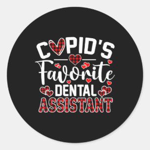 Cupido's Favoriete Tandheelkundige Instant Funny V Ronde Sticker