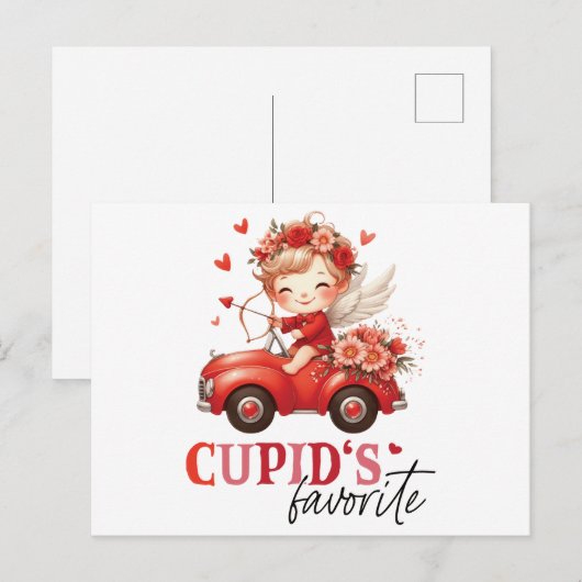 Cupido's favoriete Valentijnsdag Briefkaart (Voorkant / Achterkant)