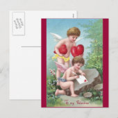 Cupido's in Clearing met Rock Valentijn Feestdagenkaart (Voorkant / Achterkant)