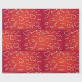 Cupido's Koker: Abstract Geometrisch Liefdespatroo Cadeaupapier (Vlak)