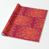 Cupido's Koker: Abstract Geometrisch Liefdespatroo Cadeaupapier (Uitgerold)