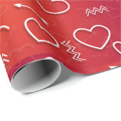Cupido's Koker: Abstract Geometrisch Liefdespatroo Cadeaupapier (Rol Hoek)