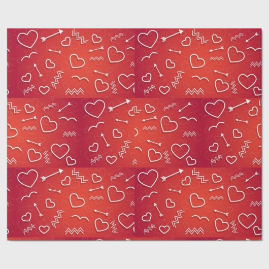 Cupido's Koker: Abstract Geometrisch Liefdespatroo Cadeaupapier (Zoom)