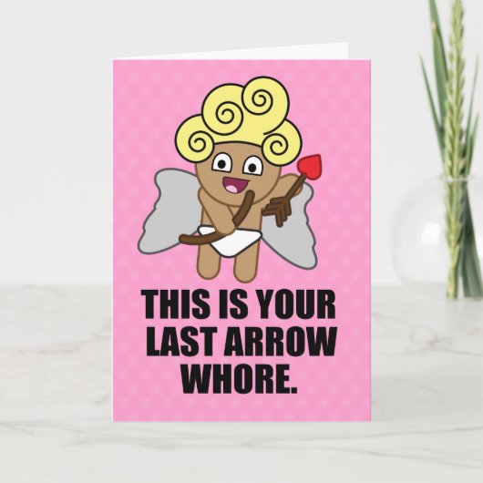 Cupido's laatste pijl feestdagen kaart (Voorkant)