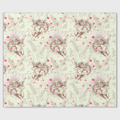 Cupido's Pijl Bloemen Cadeaupapier (Vlak)