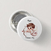 Cupido's Pijl Valentijnsdag Ronde Button 3,2 Cm (Voorkant /achterkant)
