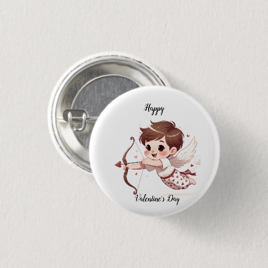 Cupido's Pijl Valentijnsdag Ronde Button 3,2 Cm (Voorkant /achterkant)
