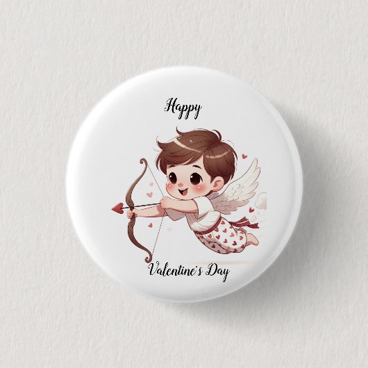 Cupido's Pijl Valentijnsdag Ronde Button 3,2 Cm (Voorkant)