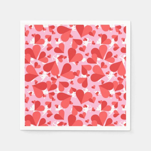 Cupido's Rode Confetti Servet (Voorkant)