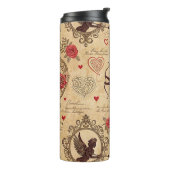 Cupido's Romantische Patroon (10) Thermosbeker (Gedraaid links)