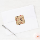 Cupido's Romantische Patroon (10) Vierkante Sticker (Envelop)