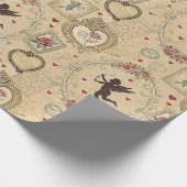 Cupido's Romantische Patroon (1) Cadeaupapier (Hoek)