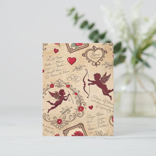  Cupido's Romantische Patroon (2) Briefkaart (Staand voorkant)