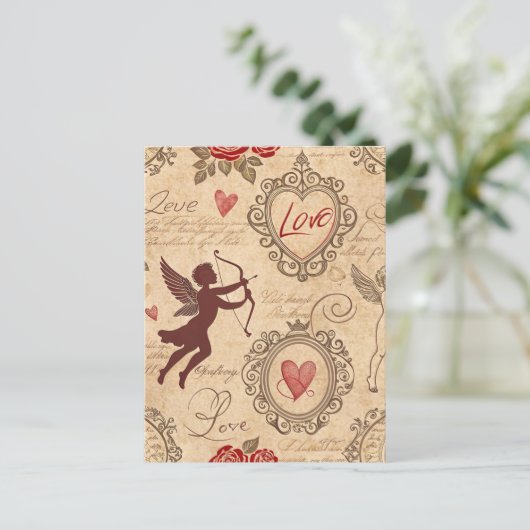  Cupido's Romantische Patroon (3) Briefkaart (Staand voorkant)