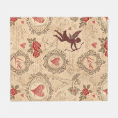  Cupido's Romantische Patroon (3) Fleece Deken (Voorkant (Horizontaal))