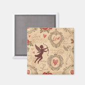 Cupido's Romantische Patroon (3) Magneet (Voorkant / Achterkant)