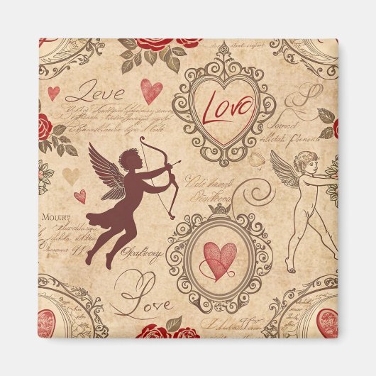 Cupido's Romantische Patroon (3) Magneet (Voorkant)