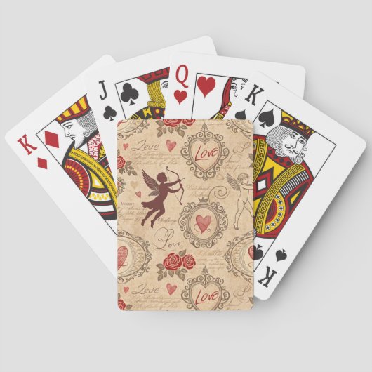 Cupido's Romantische Patroon (3) Pokerkaarten (Achterkant)