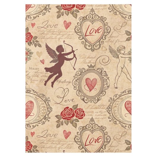 Cupido's Romantische Patroon (3) Tafelkleed (Voorkant)