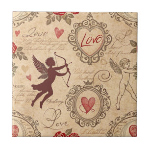  Cupido's Romantische Patroon (3) Tegeltje