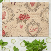 Cupido's Romantische Patroon (3) Theedoek (Gevouwen)