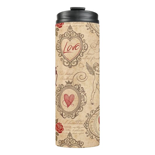 Cupido's Romantische Patroon (3) Thermosbeker (Voorkant)