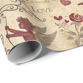  Cupido's Romantische Patroon (5) Cadeaupapier (Rol Hoek)