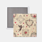 Cupido's Romantische Patroon (8) Magneet (Voorkant / Achterkant)