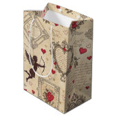 Cupido's Romantische Patroon (8) Medium Cadeauzakje (Achterkant Gekanteld)