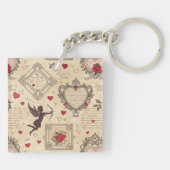 Cupido's Romantische Patroon (8) Sleutelhanger (Achterkant)