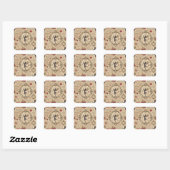 Cupido's Romantische Patroon (9) Vierkante Sticker (Vel)