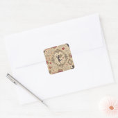 Cupido's Romantische Patroon (9) Vierkante Sticker (Envelop)