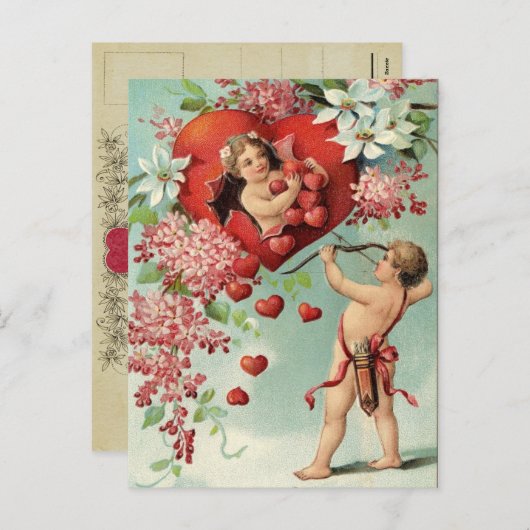 Cupido's Target Valentijn Briefkaart (Voorkant / Achterkant)