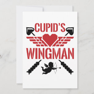 Cupido's Vleugelman Schattige Valentijnsdag Feestdagenkaart