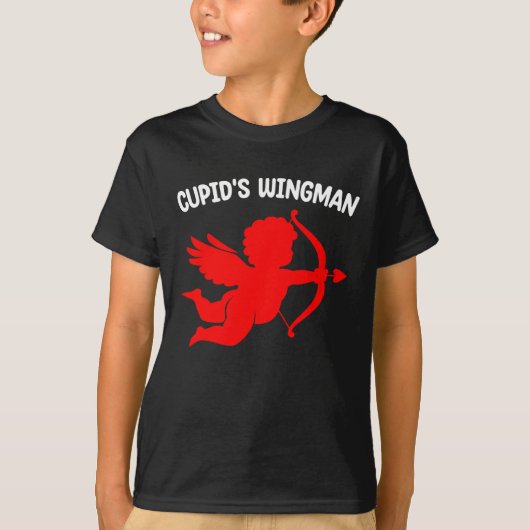 Cupido's Wingman Schattige Valentijnsdag Echtgenot T-shirt (Voorkant)