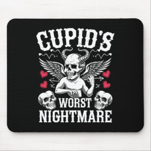 Cupido's Worst Scary Night Skull Art Valentijns Muismat