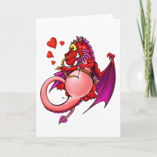 Cupidragon. van gelukkig Valentijn Feestdagen Kaart (Voorkant)
