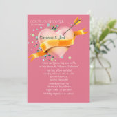 Cupid's Arrow Couples Bridal Shower Invitation Kaart (Staand voorkant)